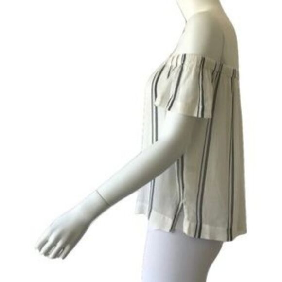 Cloth & Stone Ivory Striped Off-The-Shoulder Blouse - Picture 2 of 3